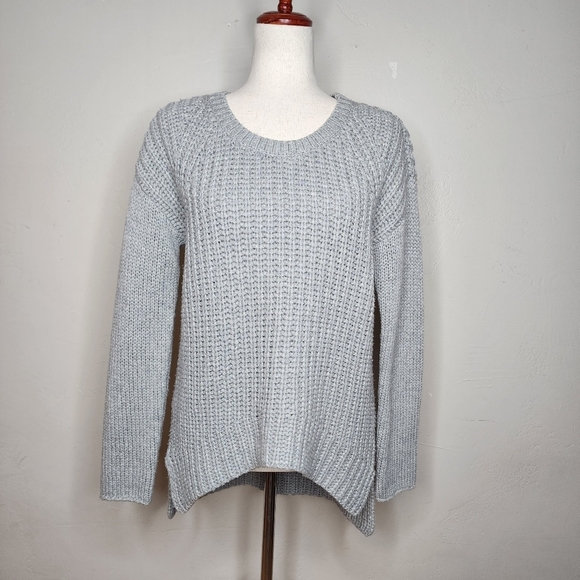 Eileen Fisher The Fisher Project Gray Crew Neck High Low Sweater Size Small - Picture 7 of 12